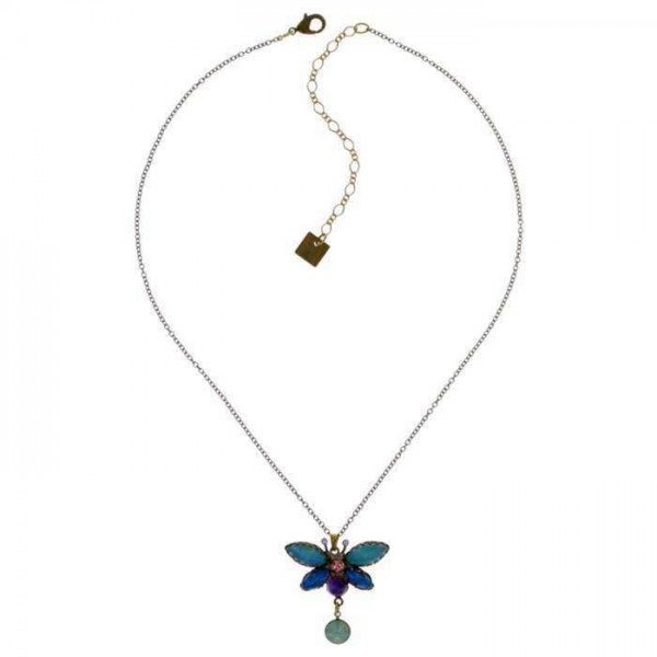 Konplott Fly Butterfly Halskette mit trendigen multi Steinen und Swarovski Elements