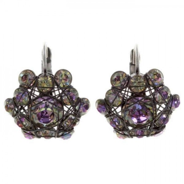 Konplott Bended Lights Ohrringe funkeln mit 13 Swarovski Elements in weiß multi