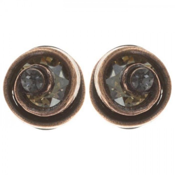 Konplott Dragon Shield Ohrstecker braun rund