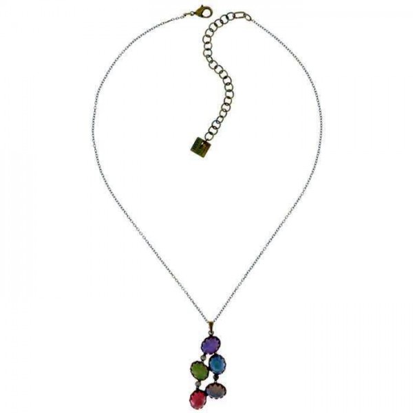Konplott Melody Drops Y-Halskette erstrahlt mit multi Swarovski Elements und ovalen Steinen