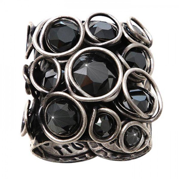 Konplott Sparkle Twist Ring schwarz