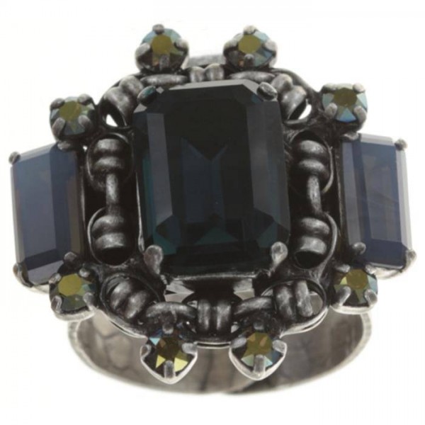 Konplott Aztec Ring in grün grau