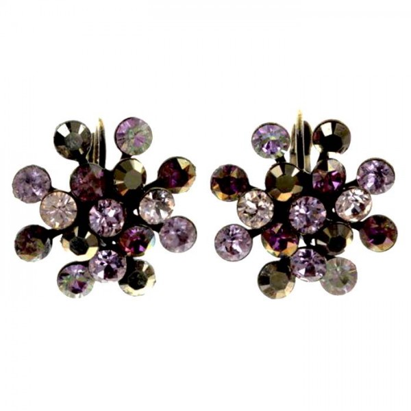Konplott Magic Fireball Ohrringe besetzt mit lila braunen Swarovski Elements