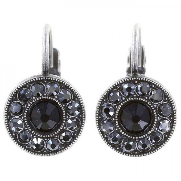 Konplott Ohrringe Spell on you in schwarz erstrahlen mit 13 Swarovski Elements