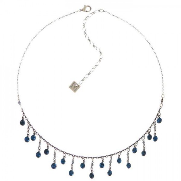 Konplott Tutui Halskette ist mit 19 blauen beweglichen Swarovski Elements bestückt