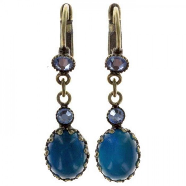 Konplott Melody Drops Ohrringe erstrahlen mit blauen Swarovski Elements und ovalen Stein