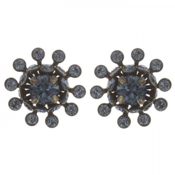 Blaue Pool-Side Flower Ohrstecker von Konplott mit Swarovski Elements