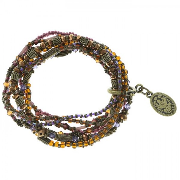 Konplott Armband Petit Glamour d Afrique in braun/lila