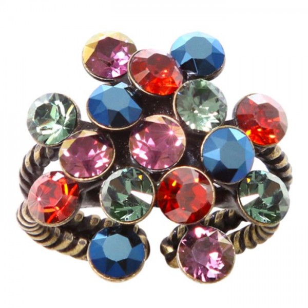 Konplott Magic Fireball Ring besetzt mit 16 multifarbenen Swarovski Elements