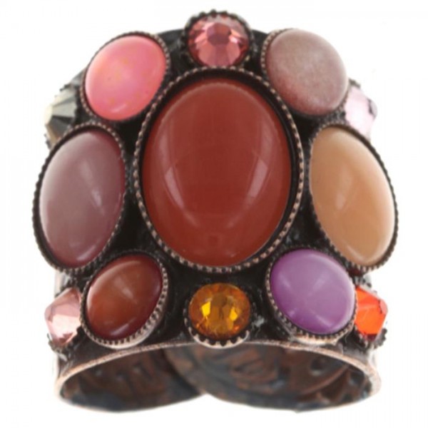 Konplott Alien Caviar Ring in pink orange